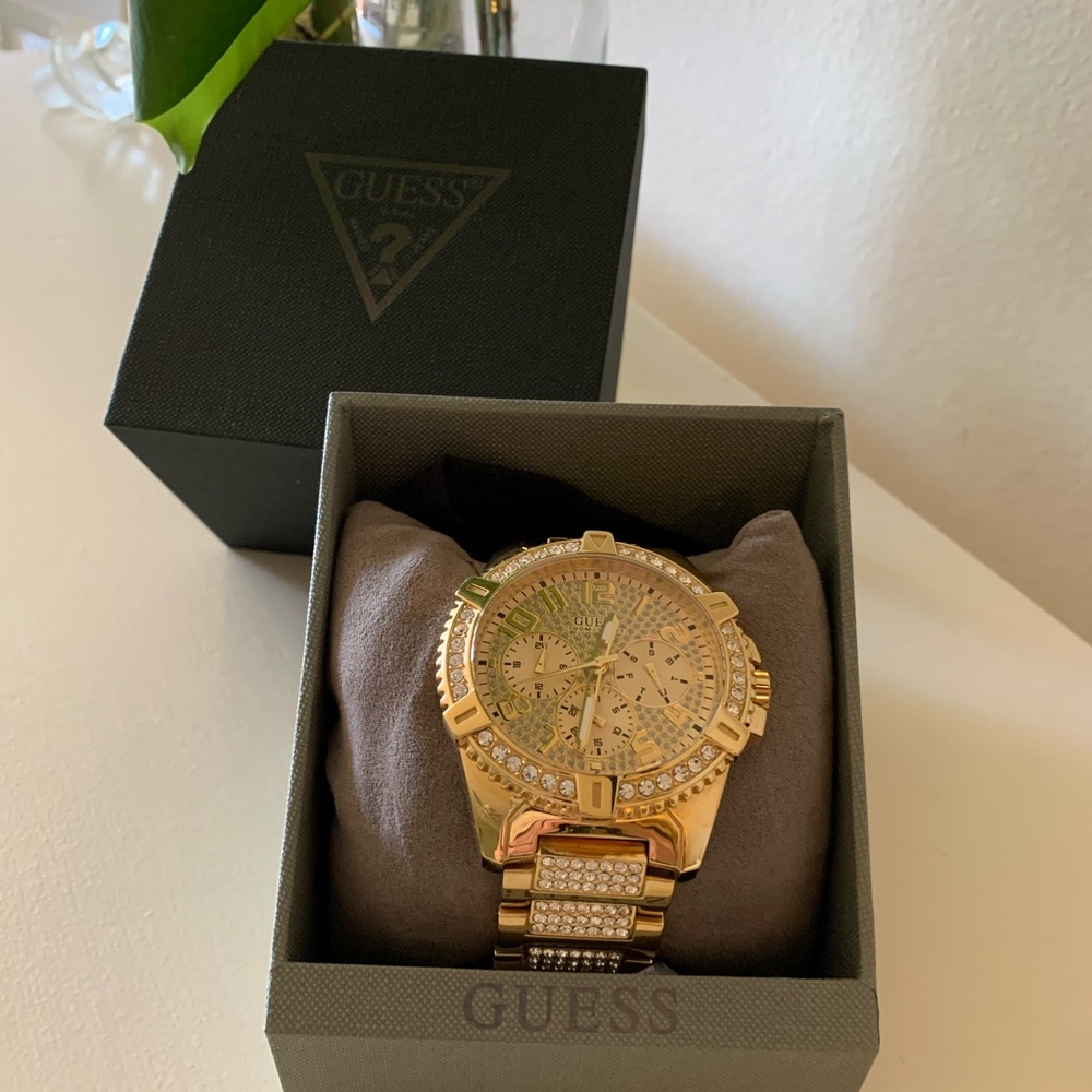 Gold guess men’s watch